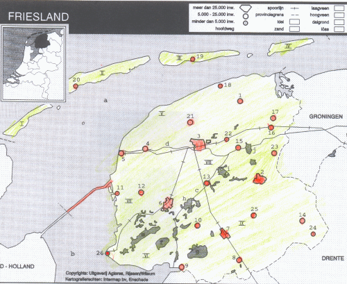 topografie kaart provincie friesland