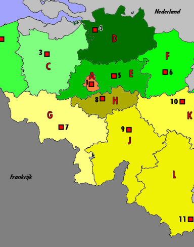 Topografiekaart België provincies