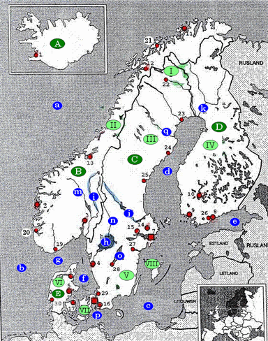 Topografiekaart Skandinavië (Denemarken, Noorwegen, Zweden, Finland & IJsland)