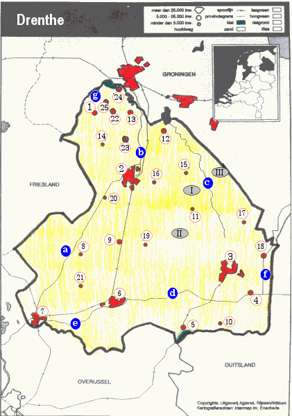 topografie landkaart provincie Drenthe (Drente)