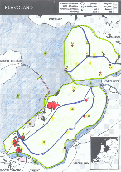 topografie landkaart provincie Flevoland