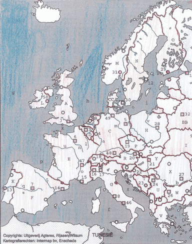 Topografiekaart Europa mix