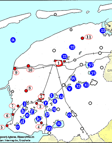 Topografiekaart Fries 11 steden en meren