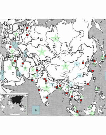 Topografiekaart Azië