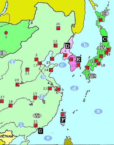 Topgrafiekaart Oost-Azië (Mongolië, China, Japan, Korea)