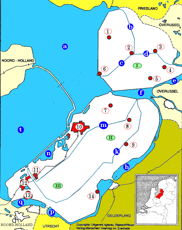 topografie blinde landkaart provincie Flevoland (groot)