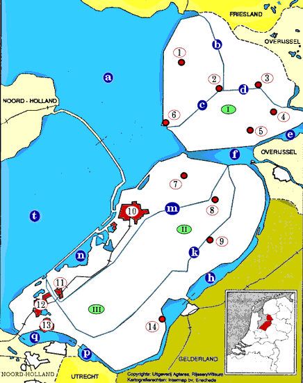 topografie blinde landkaart provincie Flevolandf (klein)