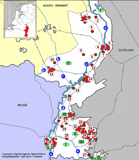 topografie blinde landkaart provincie Limburg (klein)