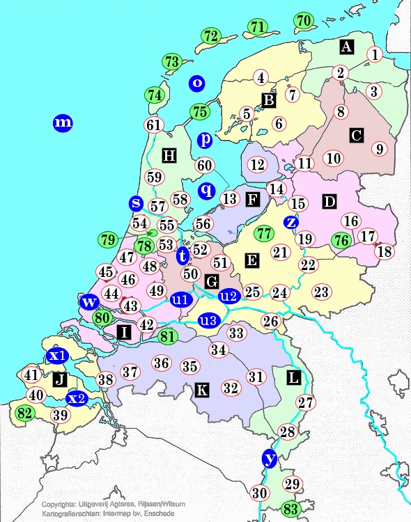 topografie blinde landkaart nederland cito 100 toets met provincies, steden, gebieden en water (groot)