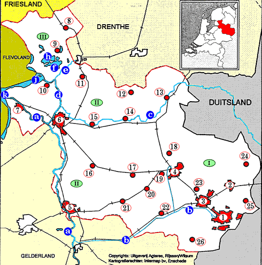 topografie blinde landkaart provincie Overijssel