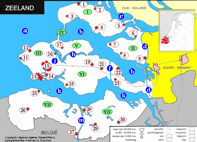 topografie blinde landkaart provincie zeeland